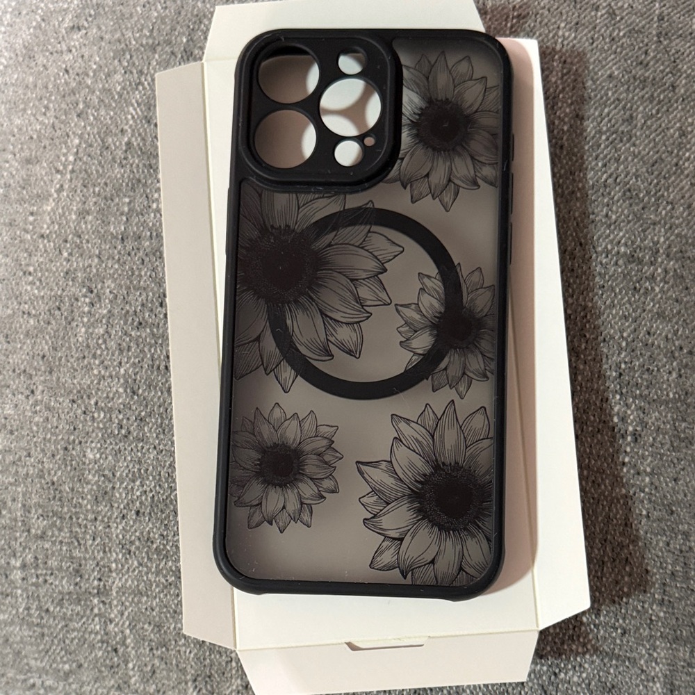 Floral Black Phone Case